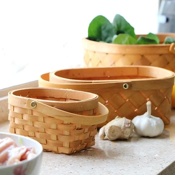 Handmade Natural Wood Vegetable Fruit Bread Egg Food Storage Camping Picnic Snacks Container Kitchen Storage Bag woven basket
Handmade Natural Wood Vegetable Fruit Bread Egg Food Storage Camping Picnic Snacks Container Kitchen Storage Bag woven basket