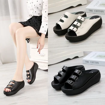 2020 fashion summer leather buckle women's sandals trend simple women's shoes comfortable increase lazy shoes Z724
2020 fashion summer leather buckle women's sandals trend simple women's shoes comfortable increase lazy shoes Z724
