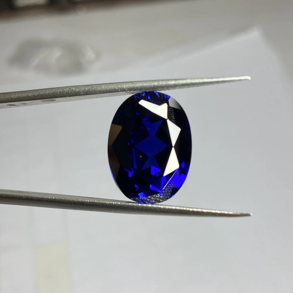 

12x16mm Oval Shape 5A Quality Hand Cut 13 Carat Loose Corundum Royal Blue Sapphire Gemston Ring