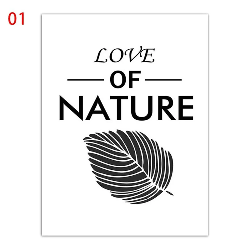 Minimalist Houses A4 Canvas Print Love Of Nature Pictures Nordic Black White Leaf Tree Poster Wall