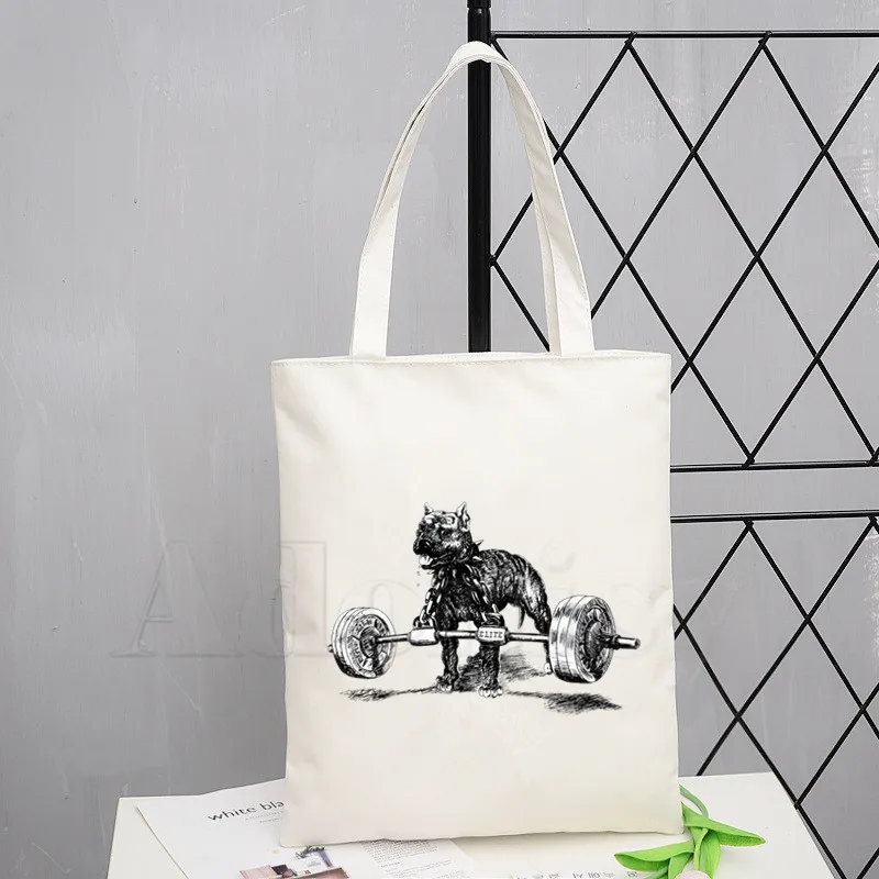 Gymmer Deadlift Powerlifting Fitness Graphic Cartoon Printed Canvas Shoulder Bag Female Harajuku Eco Environmental Shopper Bag 
Gymmer Deadlift Powerlifting Fitness Graphic Cartoon Printed Canvas Shoulder Bag Female Harajuku Eco Environmental Shopper Bag
