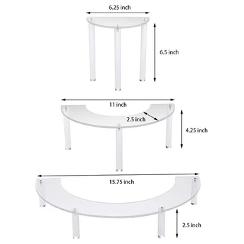 3PCS/Set Acrylic Cake Cosmetic Display Stand Semicircle Dessert Display Stands Round Dessert Making Decor Tools
3PCS/Set Acrylic Cake Cosmetic Display Stand Semicircle Dessert Display Stands Round Dessert Making Decor Tools