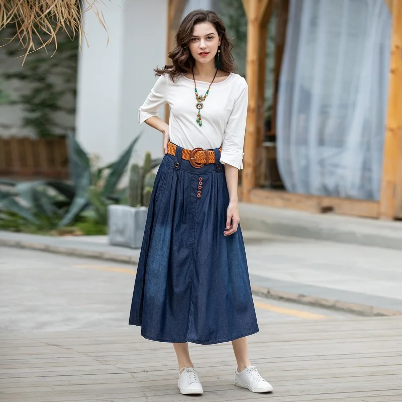 2020 spring and summer long pleated skirt in the thin paragraph bull-puncher skirt of tall waist fat MM big yards skirts
2020 spring and summer long pleated skirt in the thin paragraph bull-puncher skirt of tall waist fat MM big yards skirts