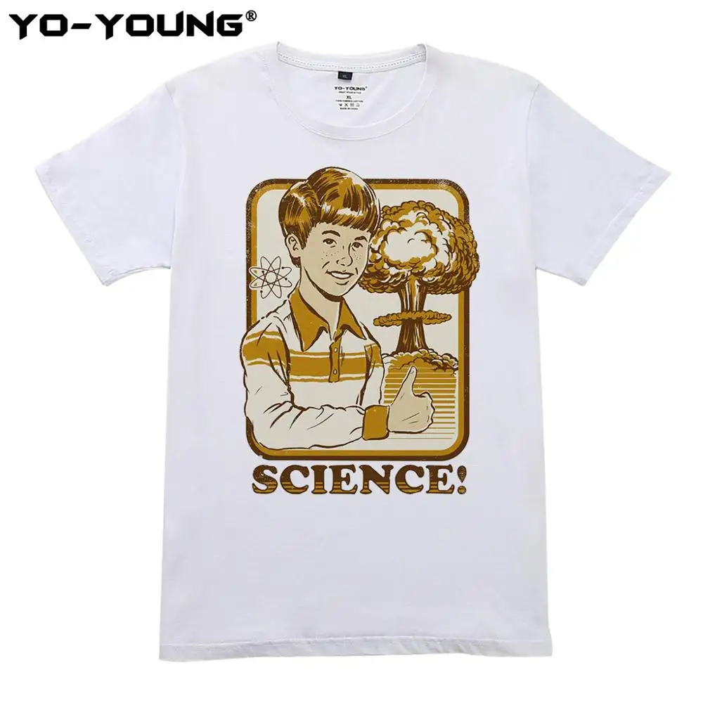Новые Забавные футболки Science is Great 100% хлопок Мужская одежда Уличная Повседневная