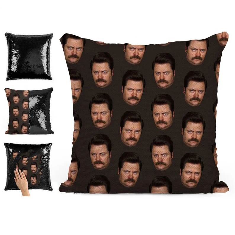 Ron Swanson faces sequin pillow | sequin Pillowcase | Two color pillow | gift for her | gift for him | pillow | magic pillow
Ron Swanson faces sequin pillow | sequin Pillowcase | Two color pillow | gift for her | gift for him | pillow | magic pillow
