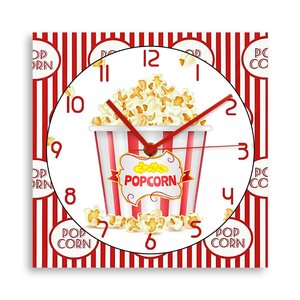 Popcorn Square Wall Clock Home Movie Theater Snacks Treats Candy Wall Art Cinema Colorful Print Silent Non Ticking Wall Watch
Popcorn Square Wall Clock Home Movie Theater Snacks Treats Candy Wall Art Cinema Colorful Print Silent Non Ticking Wall Watch