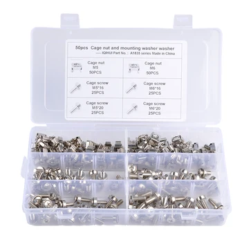 100 Sets Square Hole Hardware Cage Nuts and Mounting Screws Washers for Server Rack and Cabinet
100 Sets Square Hole Hardware Cage Nuts and Mounting Screws Washers for Server Rack and Cabinet