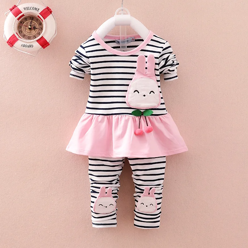 2018 Korean-style Autumn Clothing New Style Two-Piece Set Baby Girls Cherry Rabbit Long-sleeve Suit Stripes Pure Cotton Children
2018 Korean-style Autumn Clothing New Style Two-Piece Set Baby Girls Cherry Rabbit Long-sleeve Suit Stripes Pure Cotton Children