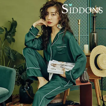 Siddons Women Silk Pajamas 2-Peice Set Satin Silk Pijama Ladies Sleepwear Soft Pyjamas Suit Long Sleeves Nightgown Homewear
Siddons Women Silk Pajamas 2-Peice Set Satin Silk Pijama Ladies Sleepwear Soft Pyjamas Suit Long Sleeves Nightgown Homewear