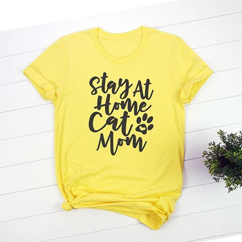 Stay at Home Cat Mom Print Women Shirts Casual Cute Cartoon White Summer Short Sleeve O-neck Female Pink tshirt Funny Hipster
Stay at Home Cat Mom Print Women Shirts Casual Cute Cartoon White Summer Short Sleeve O-neck Female Pink tshirt Funny Hipster