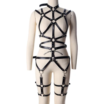 PU Leather Harness Bra Belt Sexy Lingerie Set Fetish for Women Hollow Out Body Bondage Harajuku Goth Punk Dance Rave Wear
PU Leather Harness Bra Belt Sexy Lingerie Set Fetish for Women Hollow Out Body Bondage Harajuku Goth Punk Dance Rave Wear