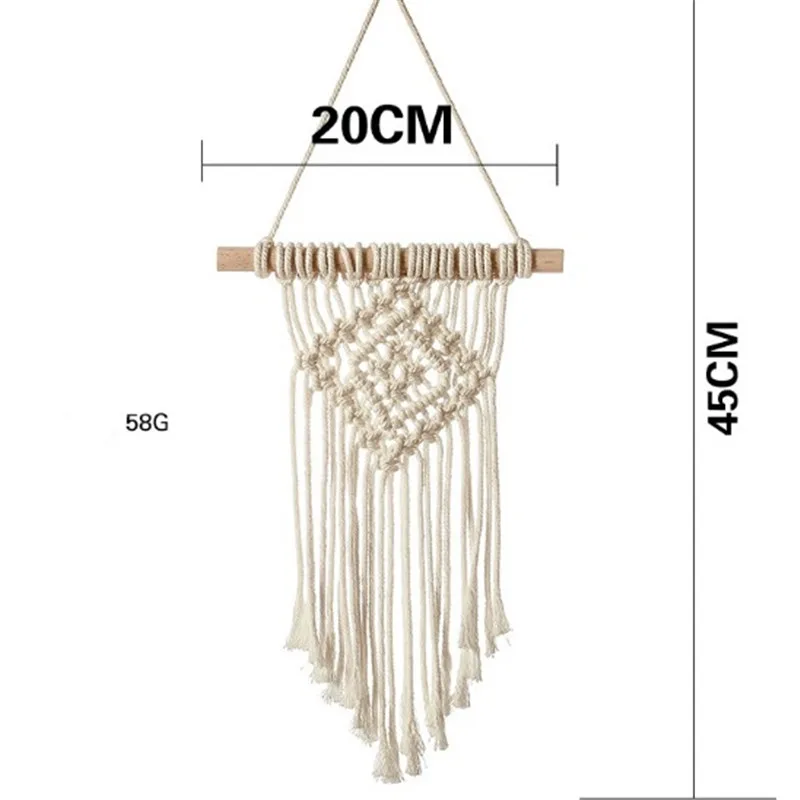 Nordic Boho Macrame Wall Tapestry - Handwoven Cotton 5 H01672b4e388c4b27963a72bdd47fa303o