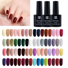 Venda quente do inverno 7.3ml cor géis unhas polonês 80 cores embeber fora cor pura led/uv gel unhas arte pintura vernizes gel lacas(China)