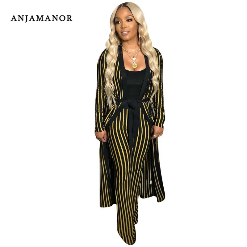 ANJAMANOR Striped Print Two Piece Set Cardigan Top and Wide Leg Pants Fall Winter 2019 Plus Size Matching Sets D41-BZ20
ANJAMANOR Striped Print Two Piece Set Cardigan Top and Wide Leg Pants Fall Winter 2019 Plus Size Matching Sets D41-BZ20