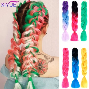 XIYUE Popular Jumbo Braids Long Ombre Jumbo Synthetic Braiding Hair Blonde Pink Blue Grey Hair Extensions African
XIYUE Popular Jumbo Braids Long Ombre Jumbo Synthetic Braiding Hair Blonde Pink Blue Grey Hair Extensions African