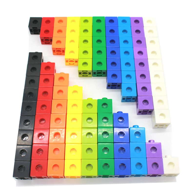 100Pcs 10 colors Multilink Linking Counting Cubes Snap Blocks Teaching