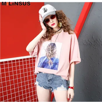 Tide brand T shirts Plus size women tshirt Beaded girl Printed fashion pink tops female Cotton Korean harajuku tees 90s Summer
Tide brand T shirts Plus size women tshirt Beaded girl Printed fashion pink tops female Cotton Korean harajuku tees 90s Summer