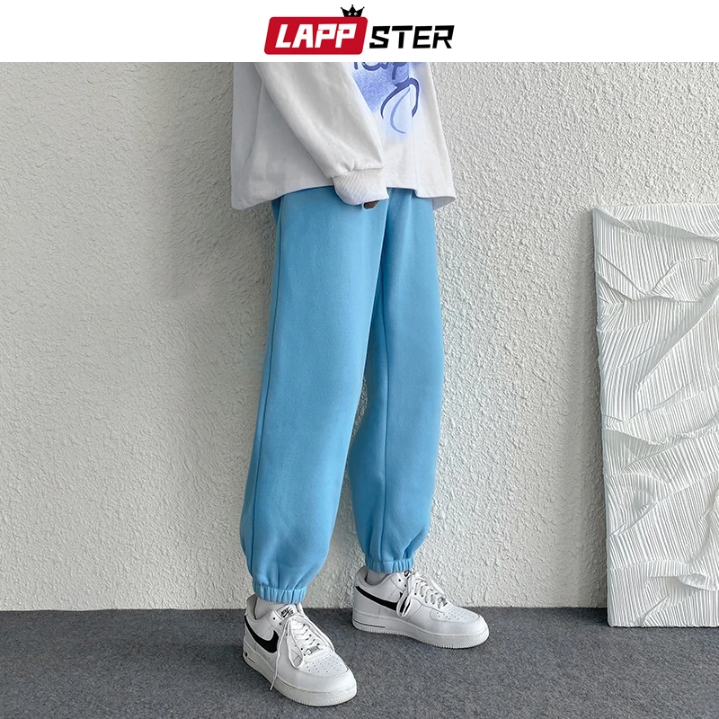 

LAPPSTER Men Solid Streetwear Sweat Pants 2023 Autumn Mens Hip Hop Joggers Pants Overalls Male Black Fashions Pockets Trousers