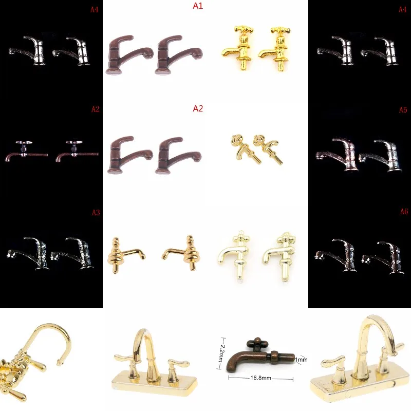 2Pcs 1:12 Miniature Metal Water Tap Faucet Dollhouse Bathroom Accessories Dollhouse Miniature Faucet 12Styles
2Pcs 1:12 Miniature Metal Water Tap Faucet Dollhouse Bathroom Accessories Dollhouse Miniature Faucet 12Styles