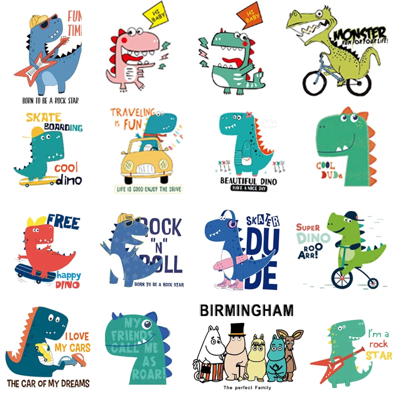 Dinosaur Iron On Thermo Transfer For Children Clothes Heat Transfer Ironing Patch Cartoon Stickers For Clothes Stripes Applique
Dinosaur Iron On Thermo Transfer For Children Clothes Heat Transfer Ironing Patch Cartoon Stickers For Clothes Stripes Applique