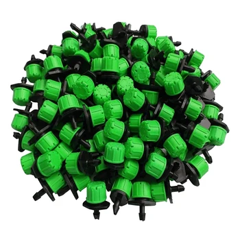 100 Pcs Adjustable Irrigation Drippers Watering Sprinklers Anti-Clogging Emitter Dripper for Drip Irrigation System