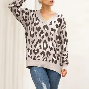 SWQZVT Plus Size 3 Color Leopard V-neck Sweater Women Autumn Winter Fashion Long Sleeve Knit Women Sweaters Clothes
SWQZVT Plus Size 3 Color Leopard V-neck Sweater Women Autumn Winter Fashion Long Sleeve Knit Women Sweaters Clothes
