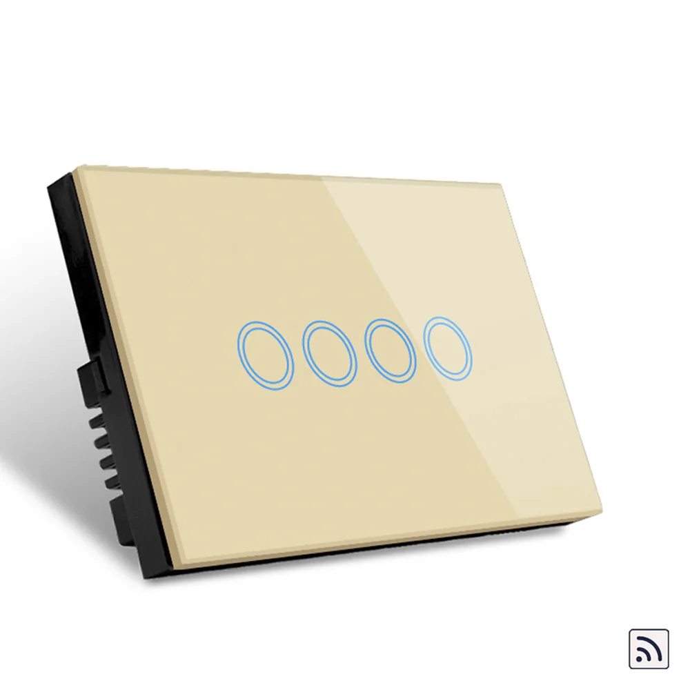 Smart Home Touch Switch 4 Gang 1 way 1000W,AC110-240V Crystal Tempered Glass Wireless Smart Switch,RF 433mhz no remote
Smart Home Touch Switch 4 Gang 1 way 1000W,AC110-240V Crystal Tempered Glass Wireless Smart Switch,RF 433mhz no remote