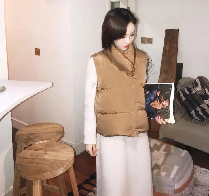 Photo Shoot 18 Winter Korean-style College Style Retro Thick down Coat Sleeveless Vest Short Cotton Coat Cotton-padded Clothes
Photo Shoot 18 Winter Korean-style College Style Retro Thick down Coat Sleeveless Vest Short Cotton Coat Cotton-padded Clothes