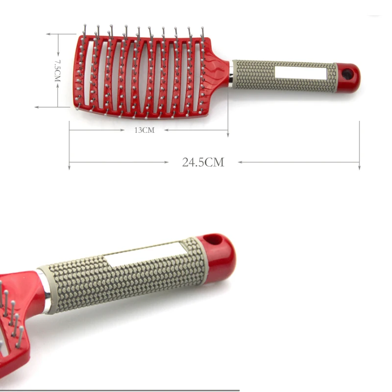 Description Picture 6 of itemCurved Vented Professional Detangling Comb Portable Home Massage Hair Brush Styling Tools Fast Drying Barber Hairdressing Salon