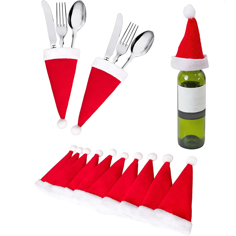 10/5pcs Christmas hat Decorations Kitchen Fork Knife Cutlery Storage Holder Bag Pocket Spoon Bags Dinner Table Decor Ornament 
10/5pcs Christmas hat Decorations Kitchen Fork Knife Cutlery Storage Holder Bag Pocket Spoon Bags Dinner Table Decor Ornament