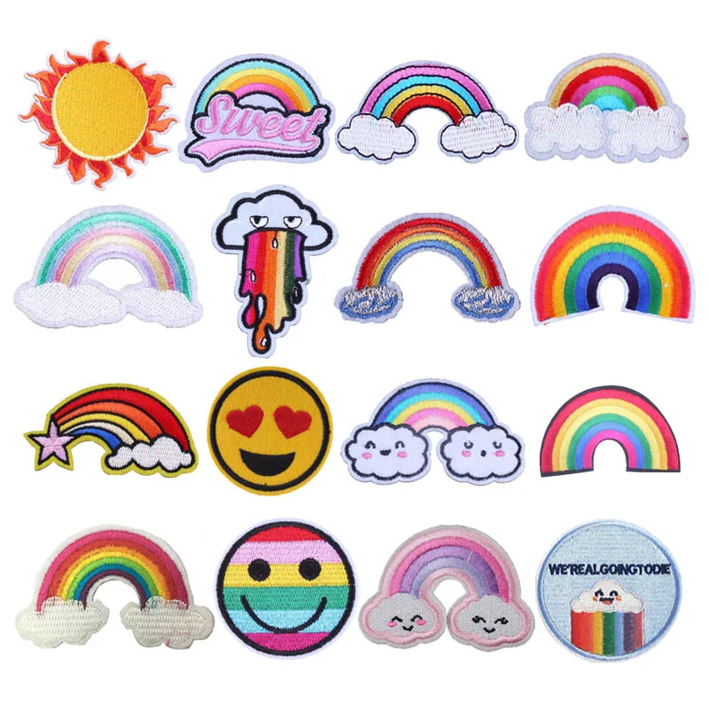 Iron On Patches On Clothes Cartoon Stickers Rainbow Badge Expression Stripes On Fabric Applications Back Decor Embroidery Patch
Iron On Patches On Clothes Cartoon Stickers Rainbow Badge Expression Stripes On Fabric Applications Back Decor Embroidery Patch
