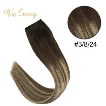 VeSunny Invisible Halo Hair Extensions 100% Real Human Hair Flip in Wire with 2 Clips on Balayage Blonde #3/8/24 
VeSunny Invisible Halo Hair Extensions 100% Real Human Hair Flip in Wire with 2 Clips on Balayage Blonde #3/8/24
