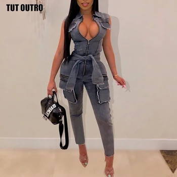 Fake Sleeve Pocket Zipper Sexy Denim Skinny Jumpsuits Women Rompers Female Sexy Denim Wash Overall Playsuit With Pockets S144
Fake Sleeve Pocket Zipper Sexy Denim Skinny Jumpsuits Women Rompers Female Sexy Denim Wash Overall Playsuit With Pockets S144