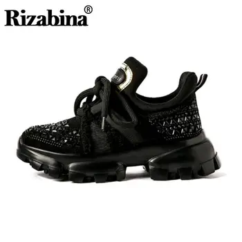 RizaBina Fashion Lady Real Leather Bling Crystal Thick Bottom Sneakers Cross Strap Casual Shoes Woman Footwear Size 35-40
RizaBina Fashion Lady Real Leather Bling Crystal Thick Bottom Sneakers Cross Strap Casual Shoes Woman Footwear Size 35-40