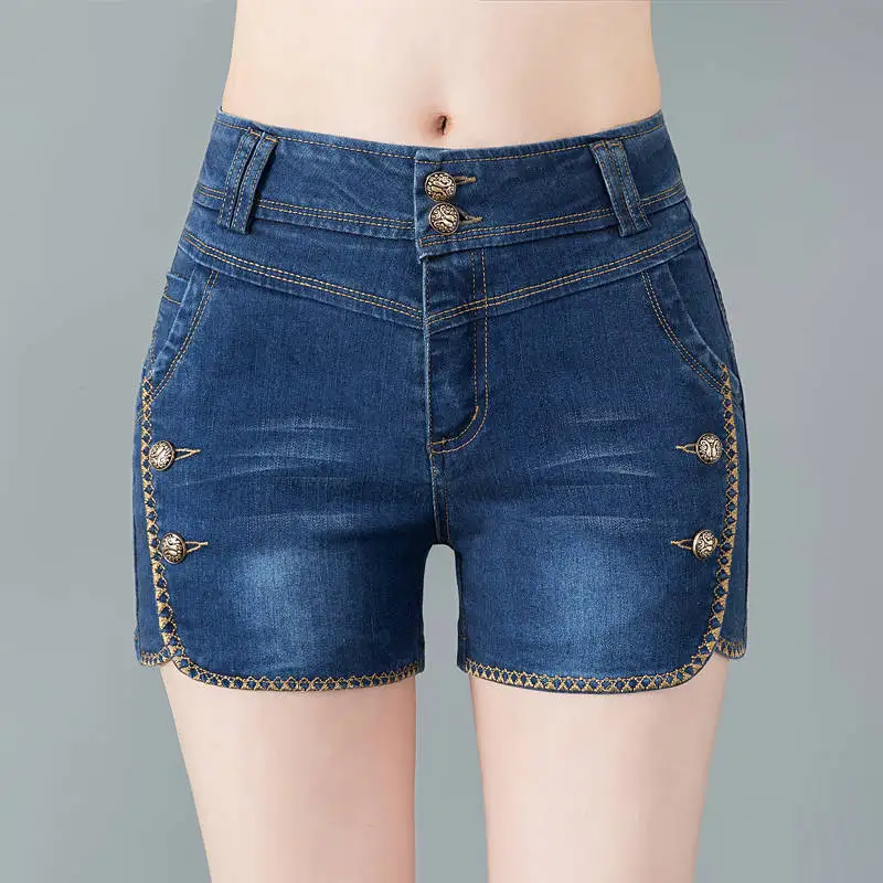 1Pcs High Waist Women Sexy Super Shorts 2020 Summer Fashion Denim Cotton Button Splicing Elastic Ladies Skinny Club Shorts Jeans
1Pcs High Waist Women Sexy Super Shorts 2020 Summer Fashion Denim Cotton Button Splicing Elastic Ladies Skinny Club Shorts Jeans