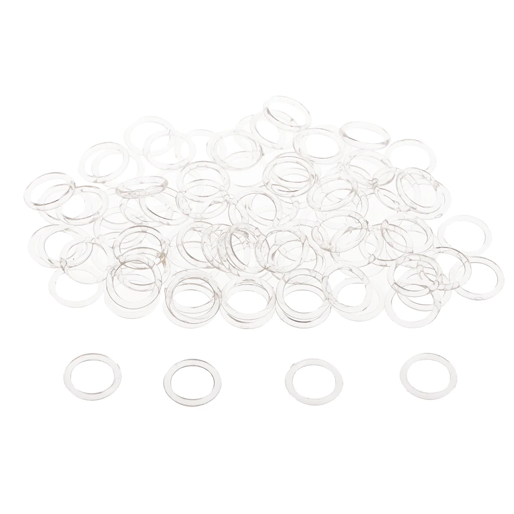 100 X Clear Nylon Bra Strap Adjuster Slider O Ring Lingerie DIY Sewing Craft