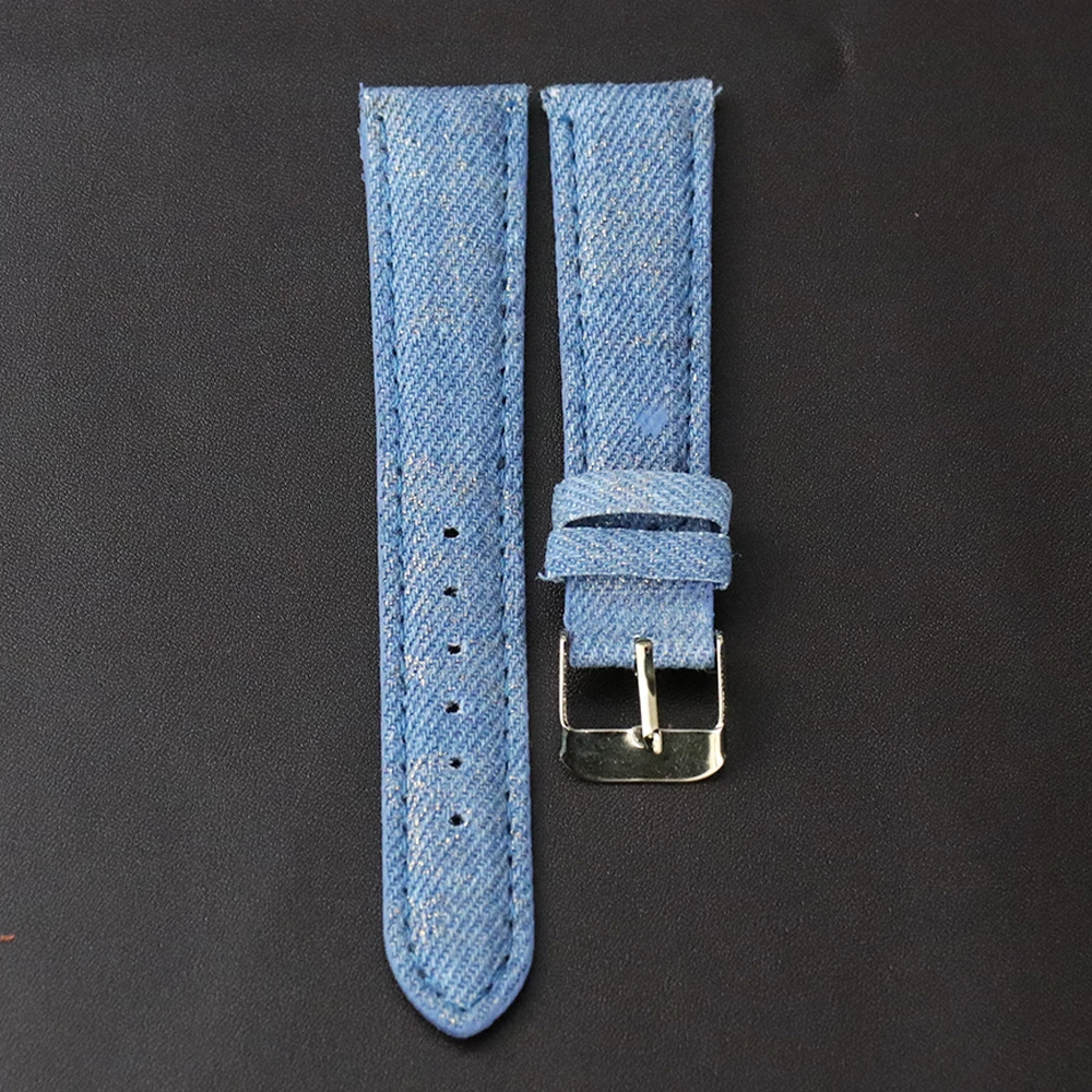 18 мм джинсовый тканевый ремешок для часов сменный тканый узор мягкая кожа с