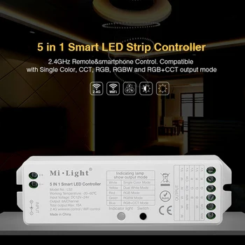 LS2 Mi Light Smart LED Strip Controller 2.4G RF Wireless single color dimmer 5 in 1 LED Strip Receiver RGB+CCT Controller
LS2 Mi Light Smart LED Strip Controller 2.4G RF Wireless single color dimmer 5 in 1 LED Strip Receiver RGB+CCT Controller
