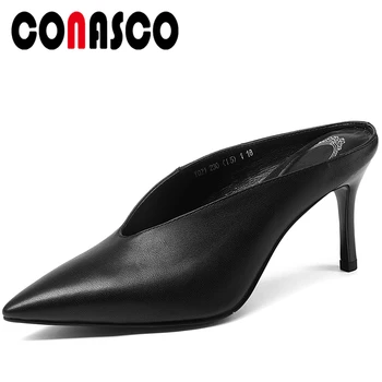 CONASCO Genuine Leather Women Sandals Slippers Pumps Thin Heels Fashion Concise Elegant Summer New Wedding Casual Shoes Woman
CONASCO Genuine Leather Women Sandals Slippers Pumps Thin Heels Fashion Concise Elegant Summer New Wedding Casual Shoes Woman