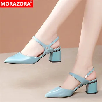 MORAZORA 2020 new arrival summer women sandals genuine leather high heels ladies shoes square heels pointed toe causal shoes
MORAZORA 2020 new arrival summer women sandals genuine leather high heels ladies shoes square heels pointed toe causal shoes