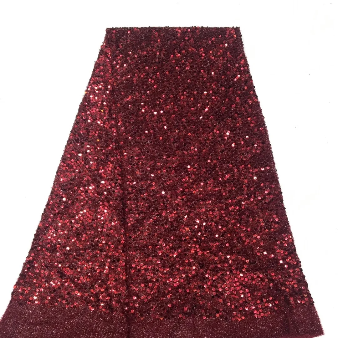 The Latest Sequined Velvet African Lace Fabric Burgundy French Embroidery Nigeria Velvet Lace Fabric XX4589
The Latest Sequined Velvet African Lace Fabric Burgundy French Embroidery Nigeria Velvet Lace Fabric XX4589