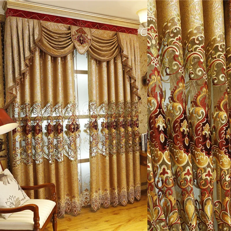 European and American Style Royal Gold Luxury curtain Bedroom window curtains for Living Room Window curtain kitchen/Hotel
European and American Style Royal Gold Luxury curtain Bedroom window curtains for Living Room Window curtain kitchen/Hotel
