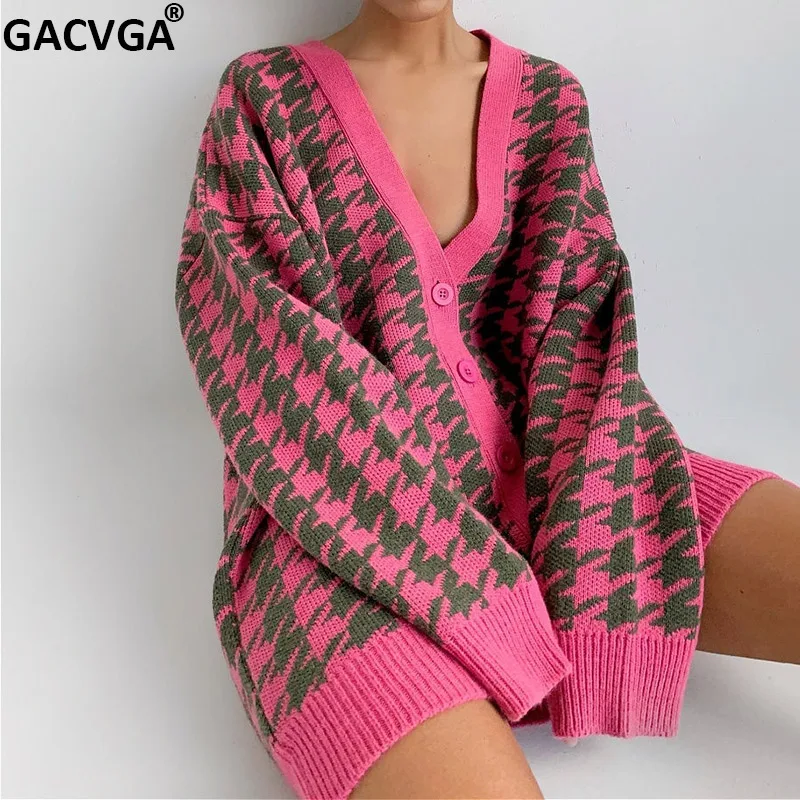 Женский вязаный кардиган с длинным рукавом GACVGA, черный Свободный Повседневный Кардиган с рисунком «гусиные лапки», уличная мода, Осень-зима 2021
Женский вязаный кардиган с длинным рукавом GACVGA, черный Свободный Повседневный Кардиган с рисунком «гусиные лапки», уличная мода, Осень-зима 2021