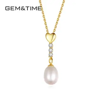 Gen&Time 100% Natural Pearls With Heart Long Pendant Necklace For Women 925 Sterling Silver Necklace Wedding Statement Jewelry 
Gen&Time 100% Natural Pearls With Heart Long Pendant Necklace For Women 925 Sterling Silver Necklace Wedding Statement Jewelry
