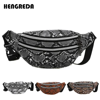 

Waist Bag for Women Snake Pattern Fanny Pack PU Travel Party Hip Bum Bag Ladies` Belt Pouch Purse for Moblie Phone Car Keys