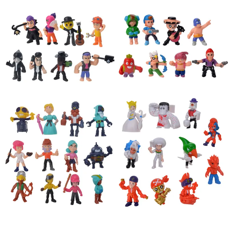 

Hot Sale Brawl stars game cartoon hero figure model Spike Shelly Leon PRIMO MORTIS doll kawaii cartoon toy gift for boy kids