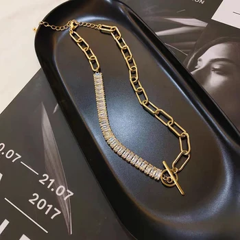 Peri'sBox Mixed Toggle Clasp Gold Chain Necklaces Square Cubic Zirconia Linked Necklaces for Women Statement Choker Necklaces
Peri'sBox Mixed Toggle Clasp Gold Chain Necklaces Square Cubic Zirconia Linked Necklaces for Women Statement Choker Necklaces