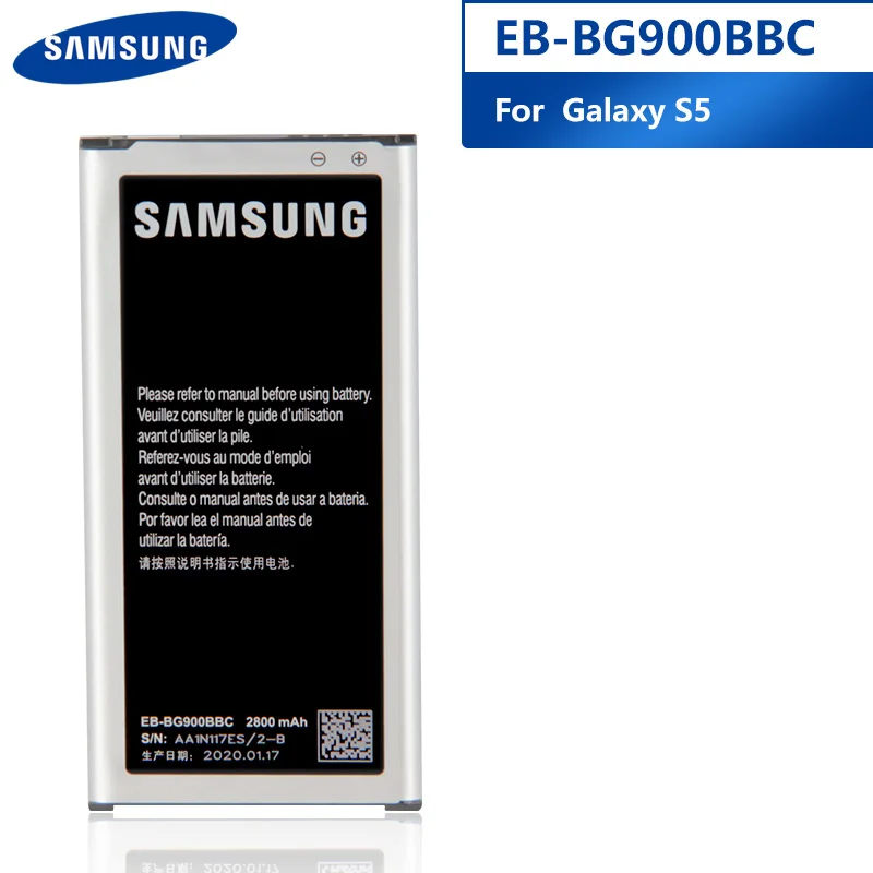 Оригинальная запасная аккумуляторная батарея для телефона Samsung S5 G900S G900F G900M G9008V