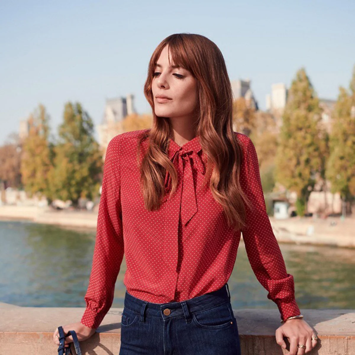 Silk Crepe de Chine Shirt Women Autumn 2020 Casual Long Sleeve Ribbon Elegant Polka Dot Blouse Vintage Red Shirts Women Cloths 
Silk Crepe de Chine Shirt Women Autumn 2020 Casual Long Sleeve Ribbon Elegant Polka Dot Blouse Vintage Red Shirts Women Cloths