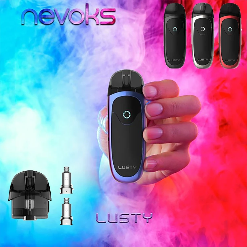 

Nevoks Lusty AIO Starter Kit built in 1000mah battery AIO Vaping Pod Kit design sub ohm MTL 3.3ml Pod vape Kit VS Justfog